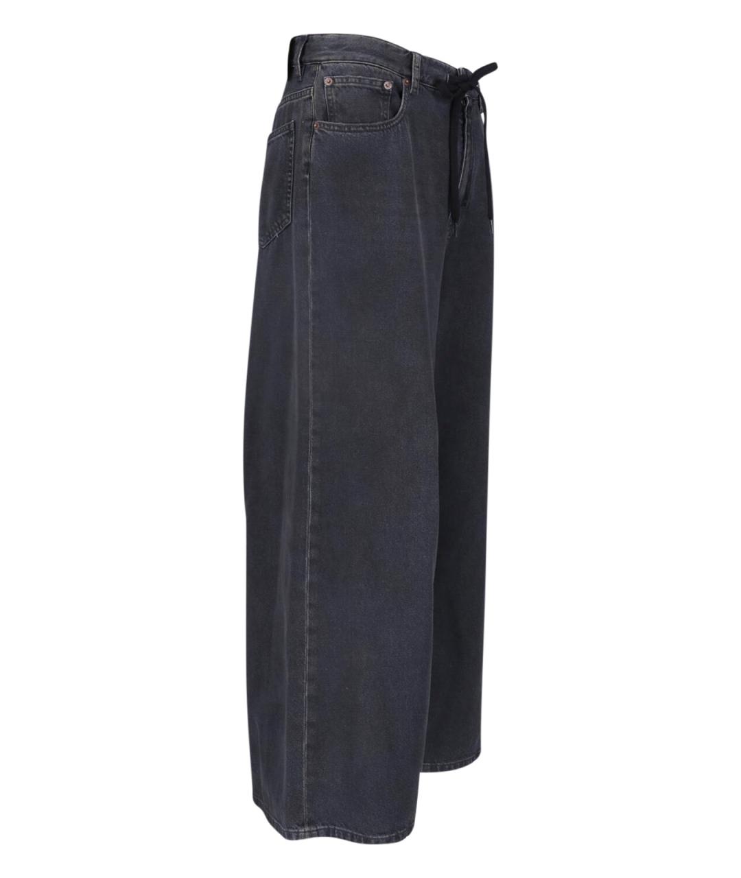 MM6 MAISON MARGIELA Черные хлопковые прямые джинсы, фото 3
