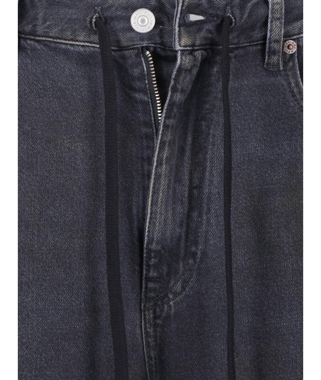 MM6 MAISON MARGIELA Черные хлопковые прямые джинсы, фото 4