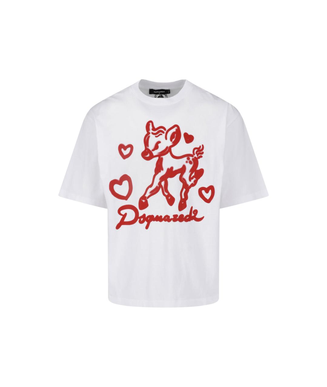 DSQUARED2 Белая хлопковая футболка, фото 1