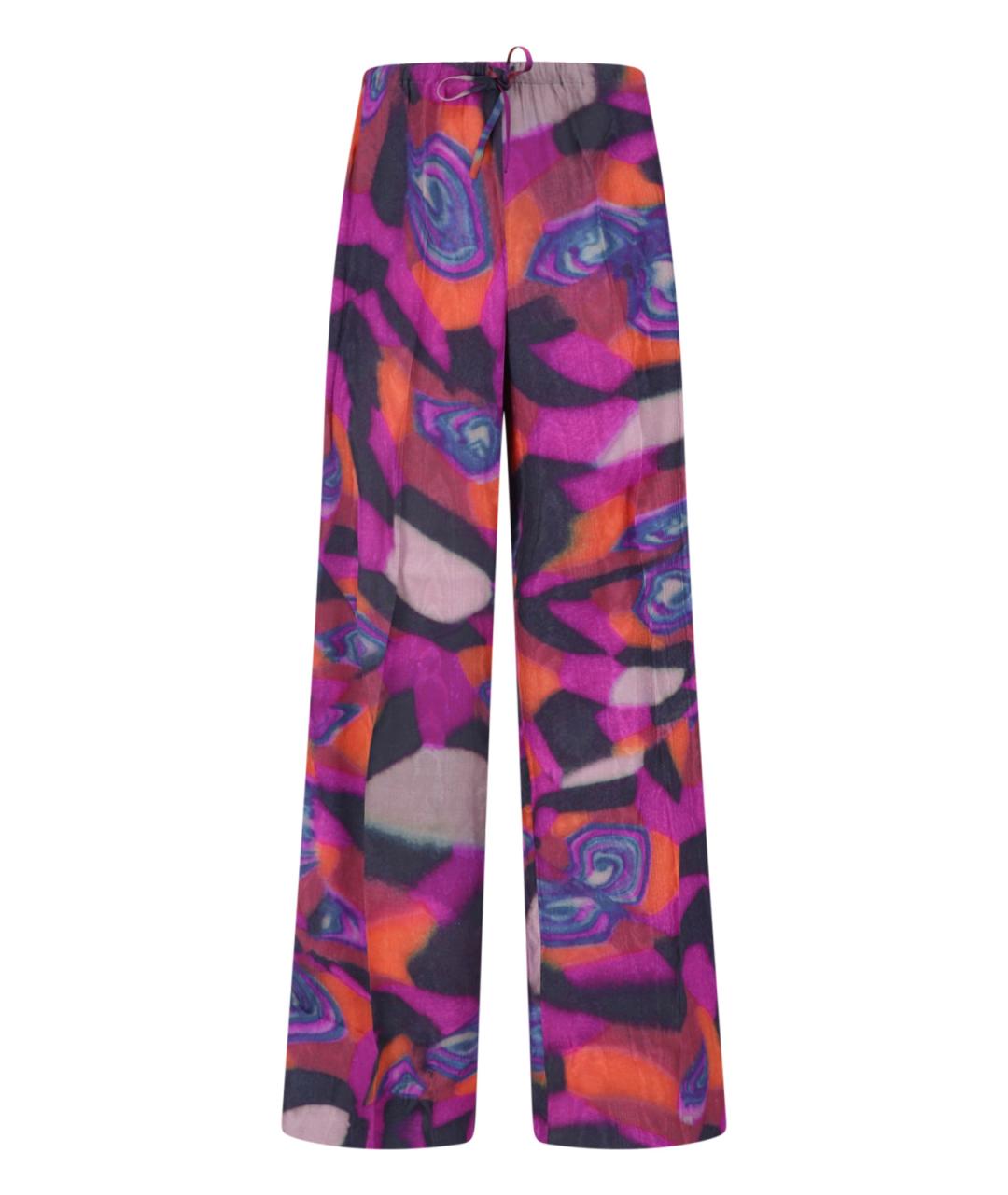 DRIES VAN NOTEN Мульти вискозные прямые брюки, фото 1