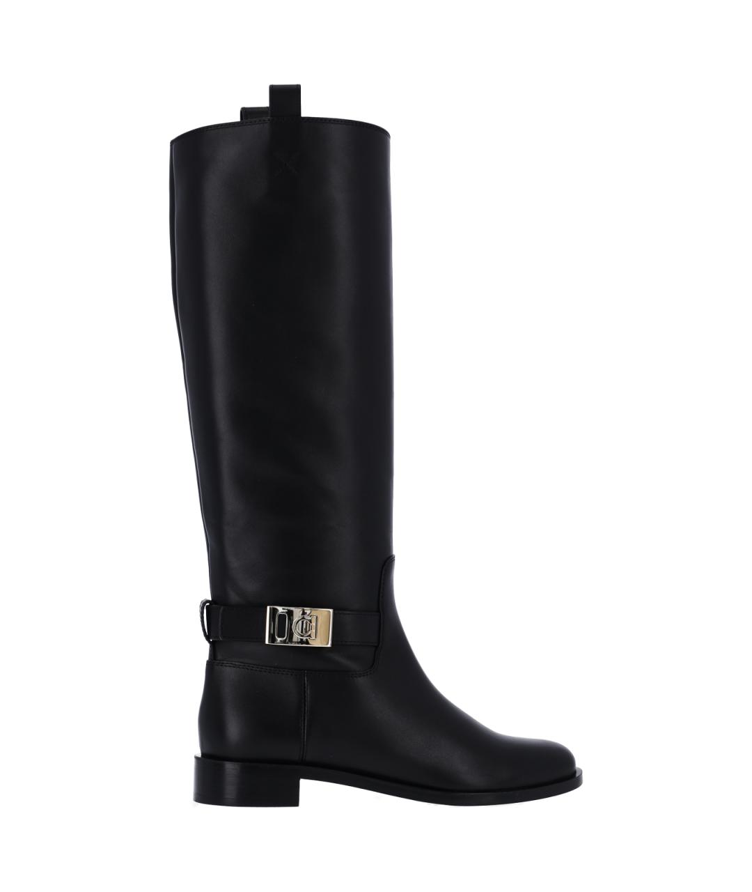 FERRAGAMO Черные кожаные сапоги, фото 1