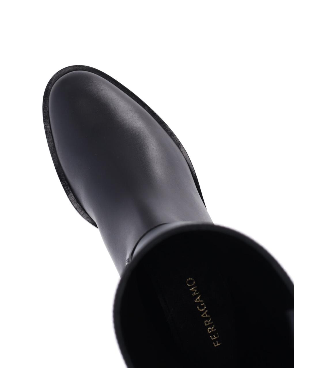 FERRAGAMO Черные кожаные сапоги, фото 5
