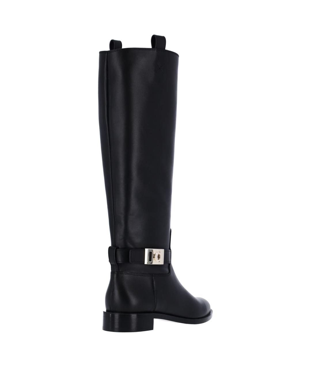 FERRAGAMO Черные кожаные сапоги, фото 4