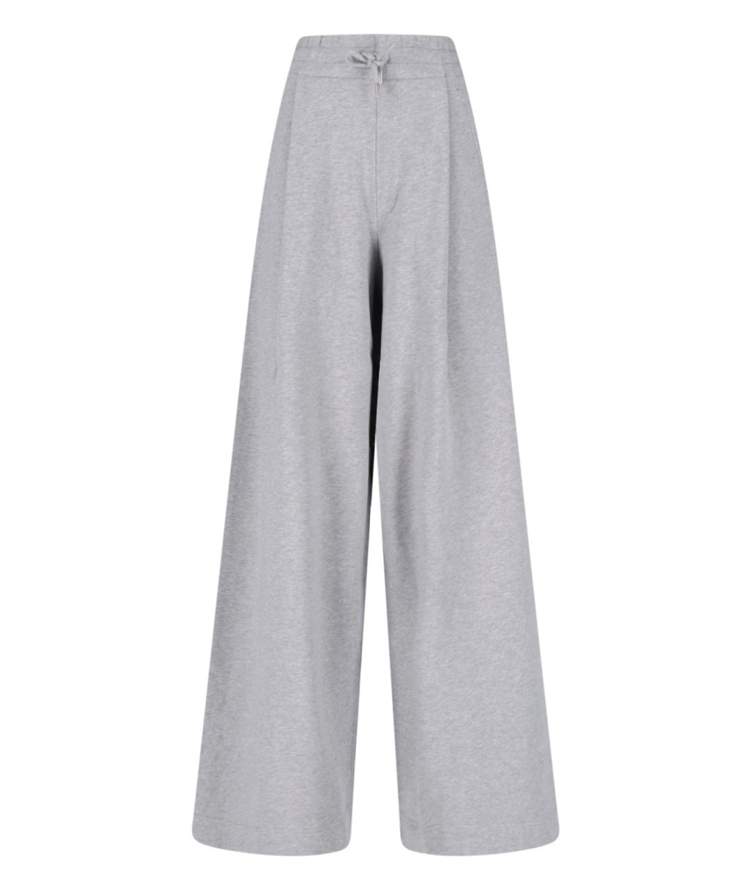 DRIES VAN NOTEN Серые хлопковые прямые брюки, фото 1