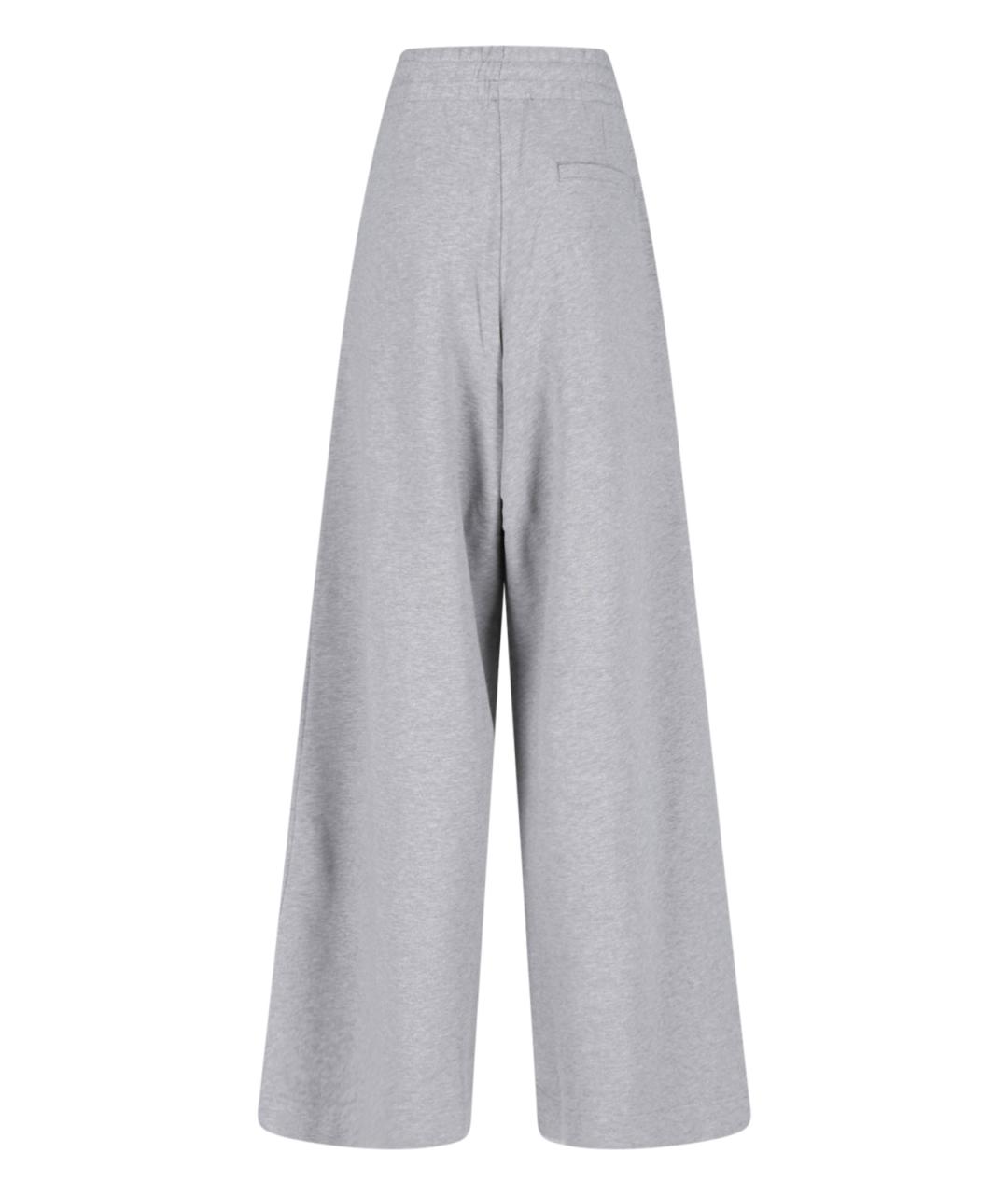 DRIES VAN NOTEN Серые хлопковые прямые брюки, фото 2