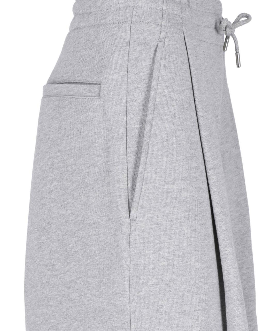 DRIES VAN NOTEN Серые хлопковые прямые брюки, фото 4
