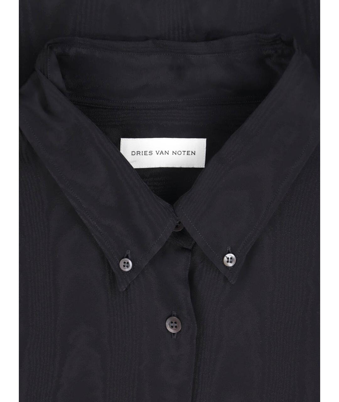 DRIES VAN NOTEN Черная вискозная рубашка, фото 3