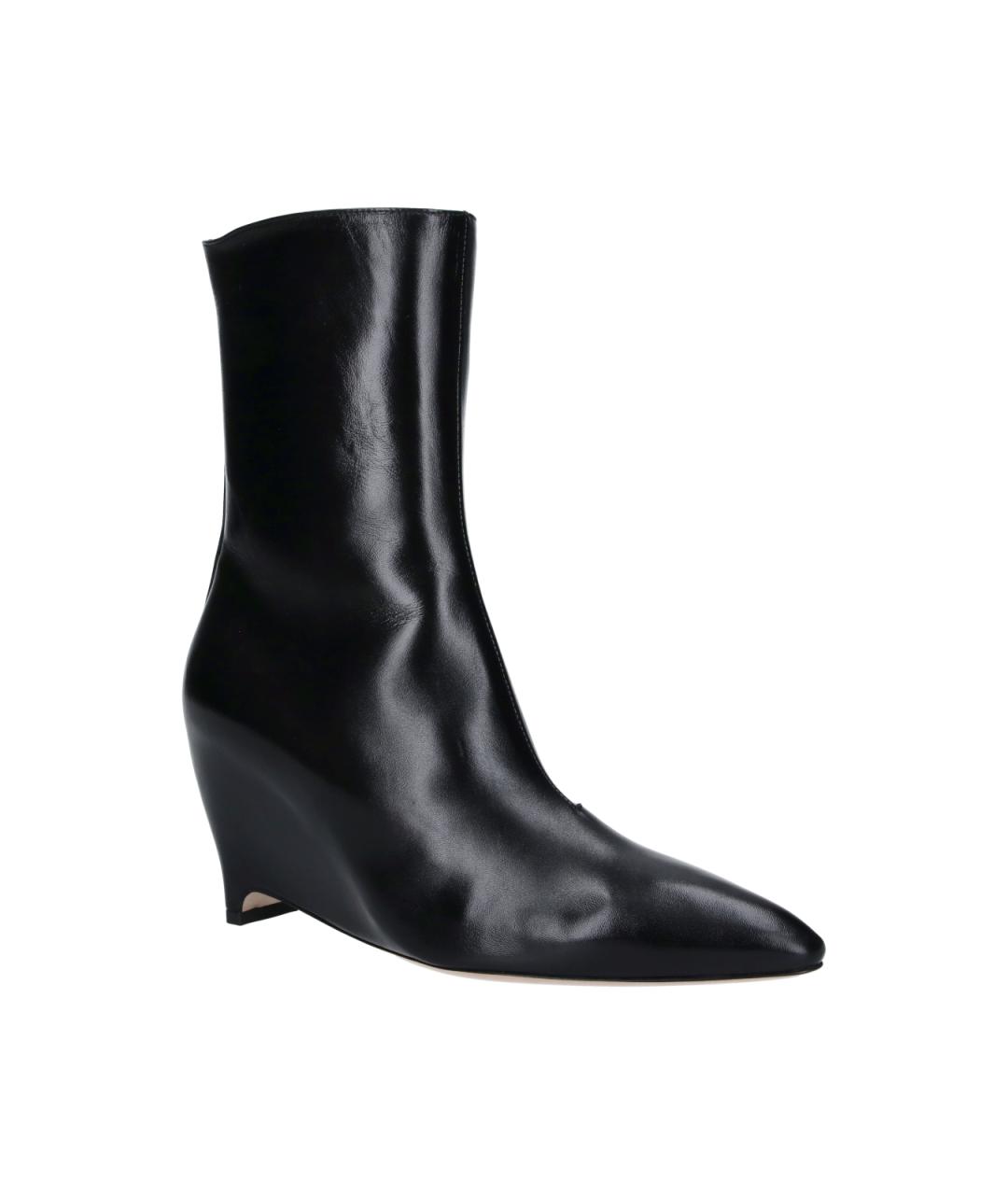 MAISON MARGIELA Черные кожаные ботильоны, фото 2