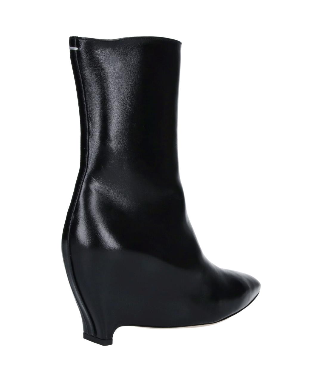 MAISON MARGIELA Черные кожаные ботильоны, фото 4