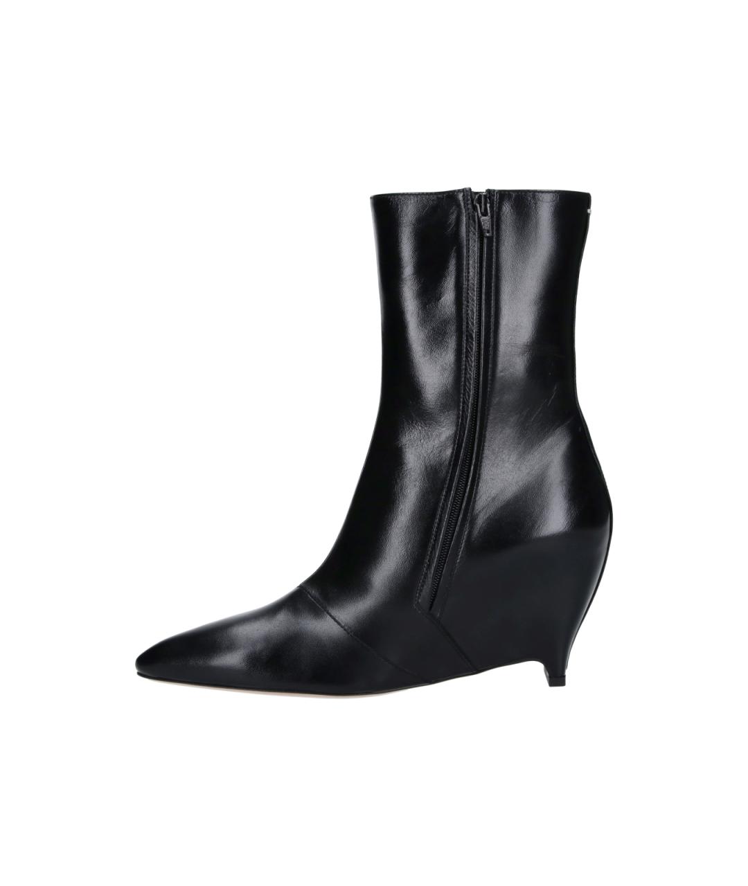 MAISON MARGIELA Черные кожаные ботильоны, фото 3