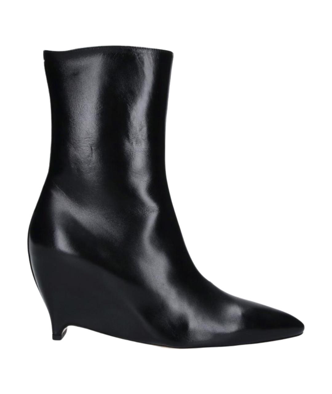 MAISON MARGIELA Черные кожаные ботильоны, фото 1