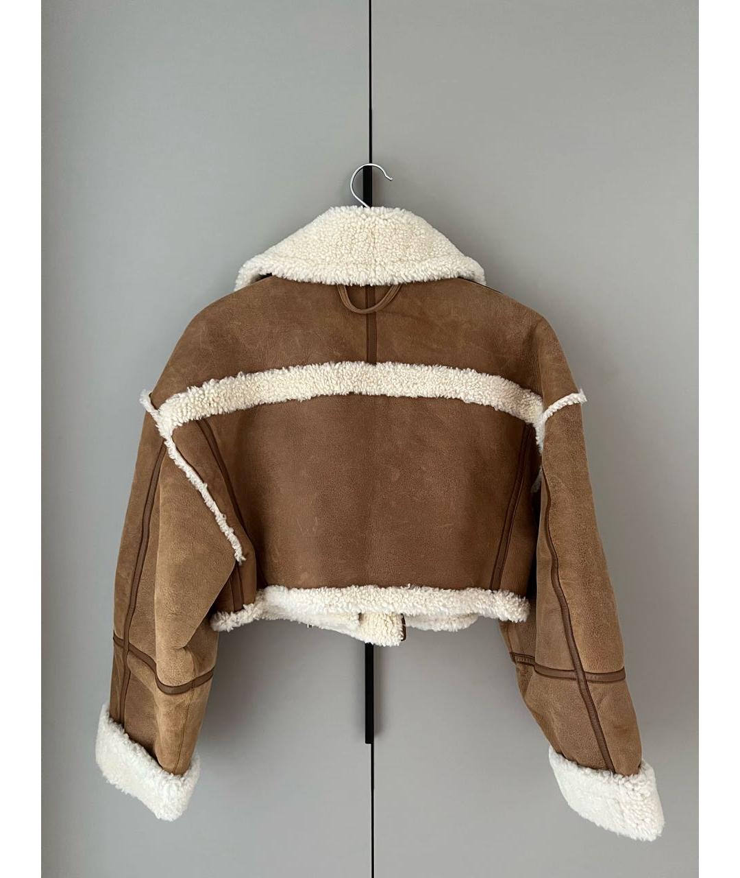 JACQUEMUS Коричневая кожаная дубленка, фото 5