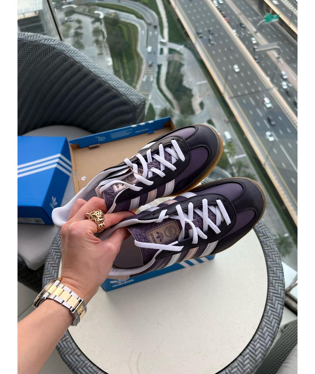 ADIDAS Фиолетовые кожаные кеды, фото 7