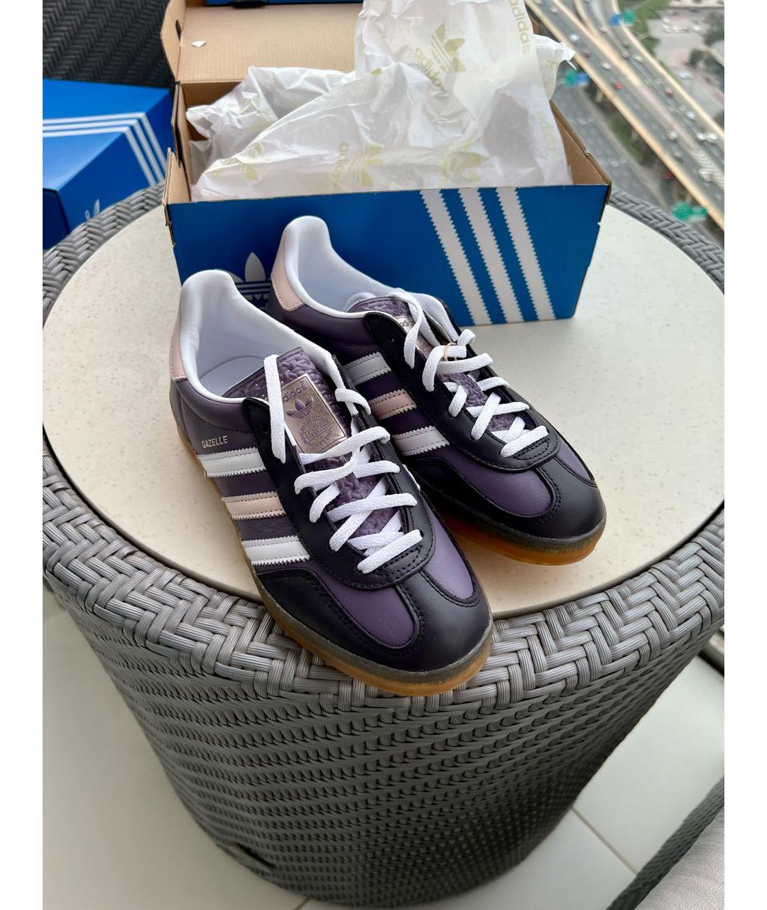 ADIDAS Фиолетовые кожаные кеды, фото 8