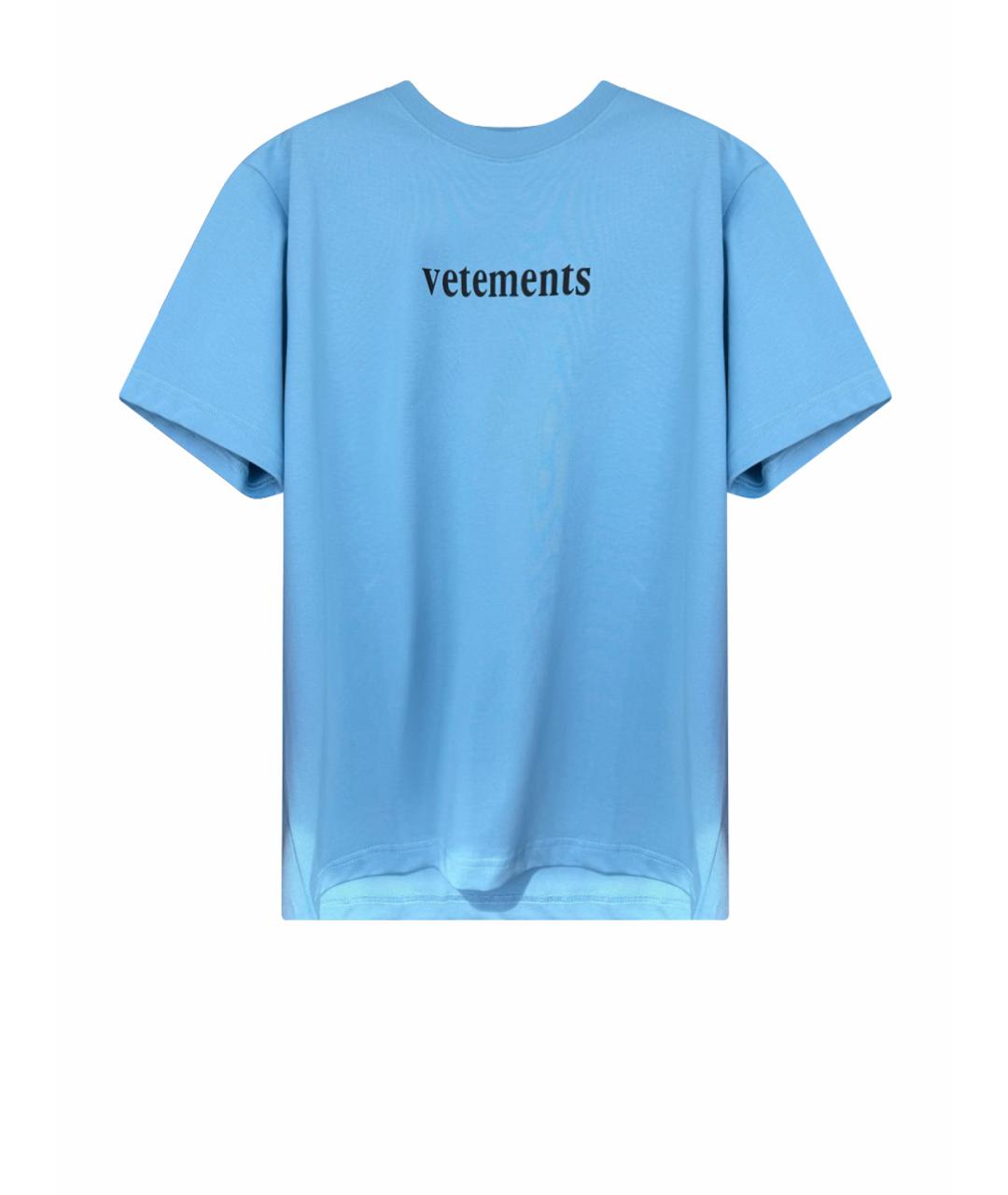 VETEMENTS Голубая хлопковая футболка, фото 1