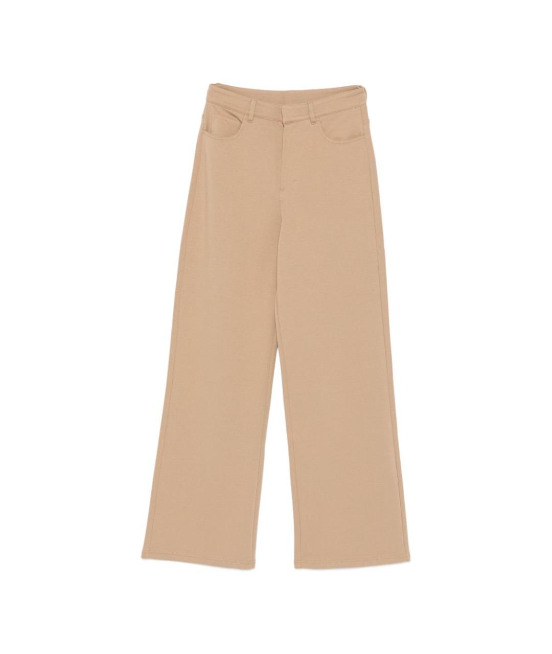 MAX MARA Коричневые хлопковые прямые брюки, фото 1