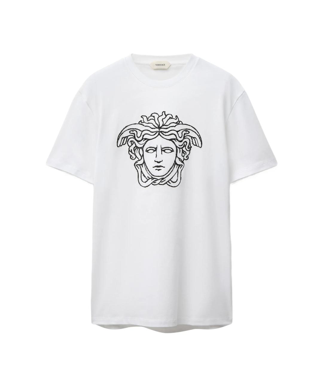 VERSACE Белая хлопковая футболка, фото 1