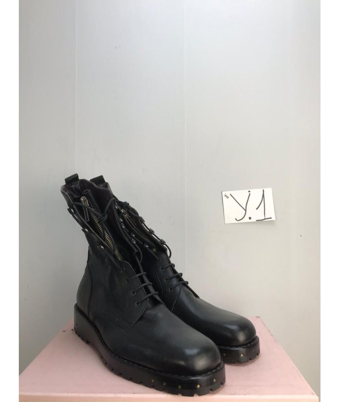 123 Черные кожаные высокие ботинки, фото 4
