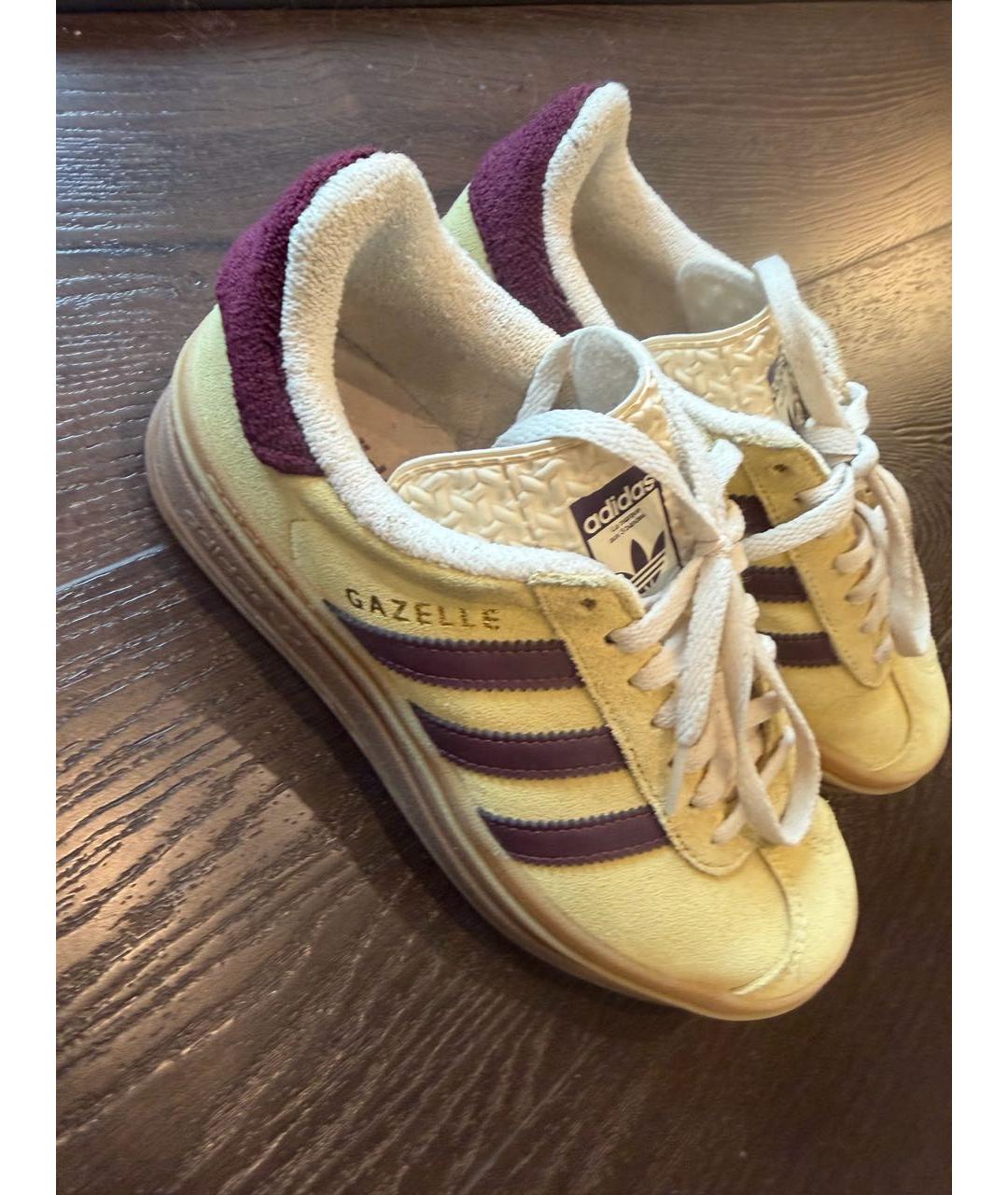 ADIDAS Желтые замшевые кроссовки, фото 2