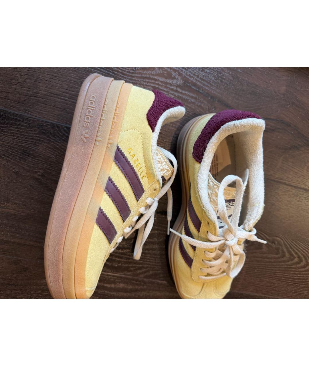 ADIDAS Желтые замшевые кроссовки, фото 3