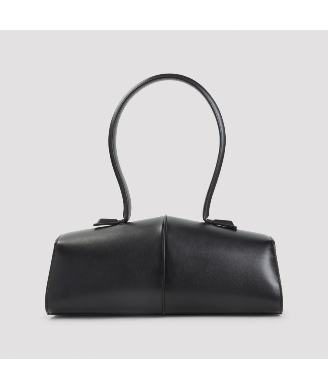 JIL SANDER Черная кожаная сумка через плечо, фото 3