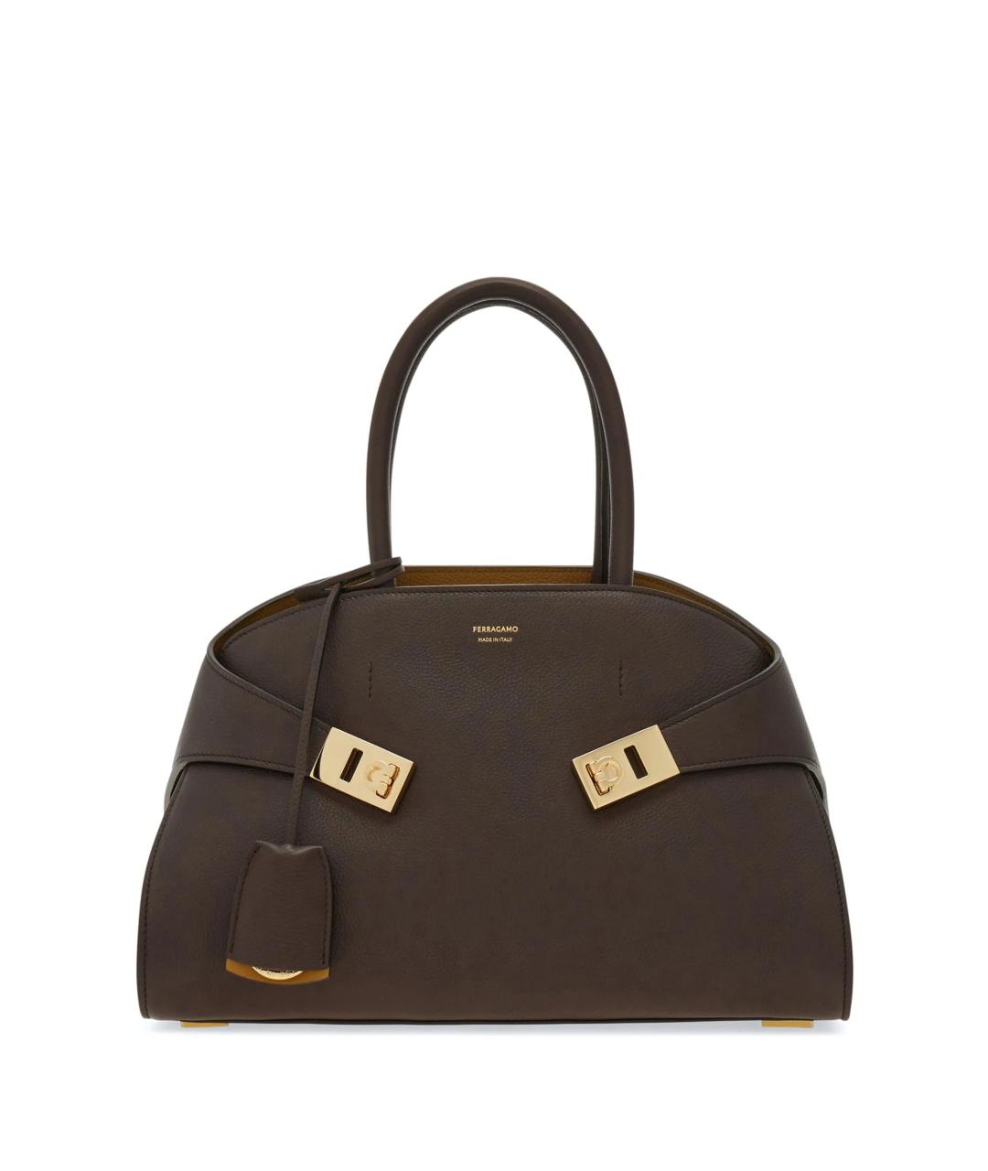 FERRAGAMO Коричневая кожаная сумка тоут, фото 1