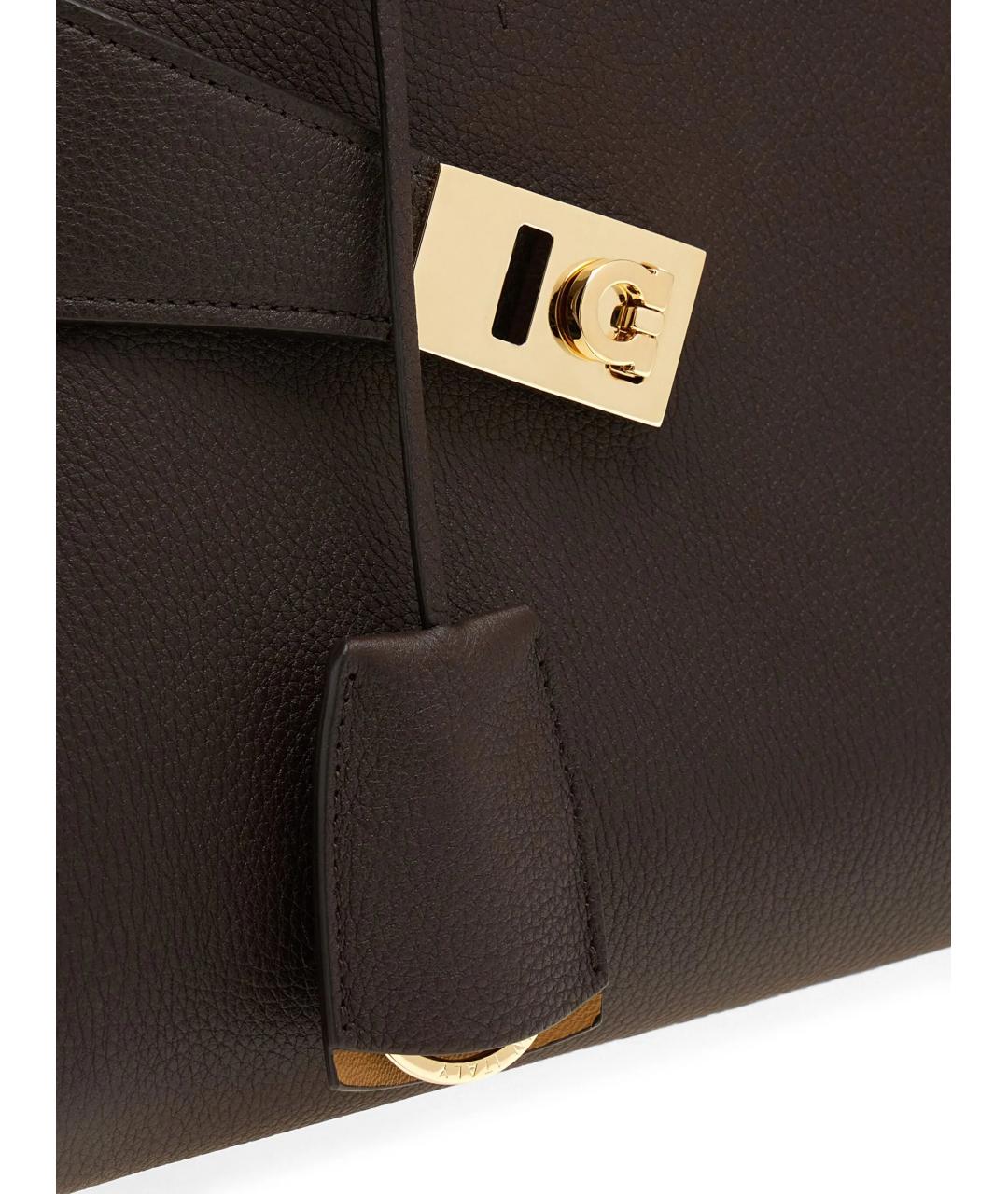 FERRAGAMO Коричневая кожаная сумка тоут, фото 5