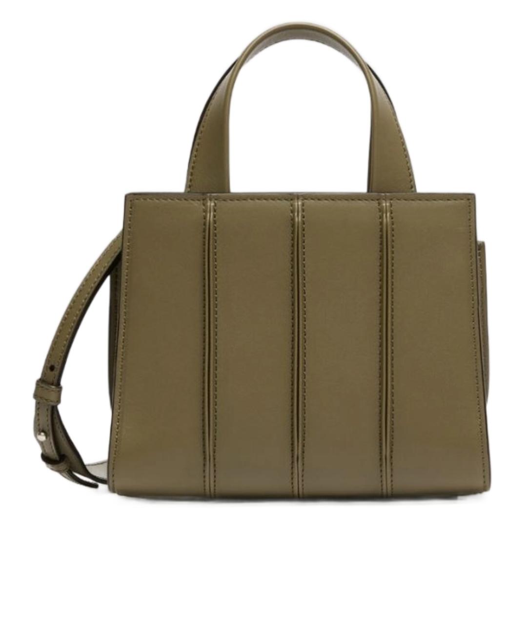 MAX MARA Зеленая кожаная сумка тоут, фото 2