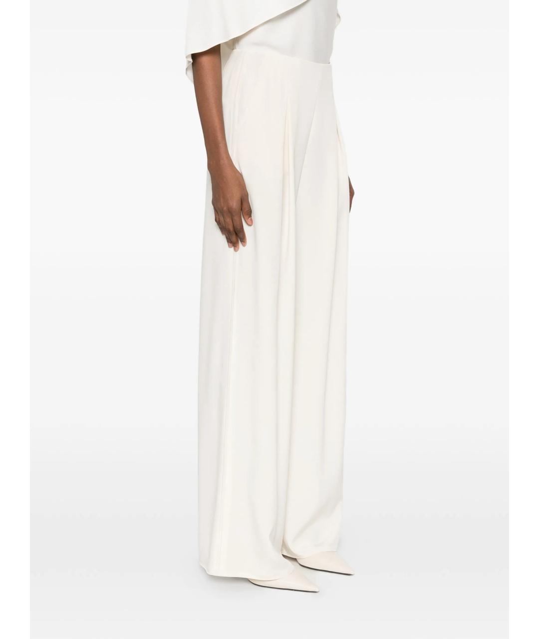 MAX MARA Белые льняные прямые брюки, фото 5