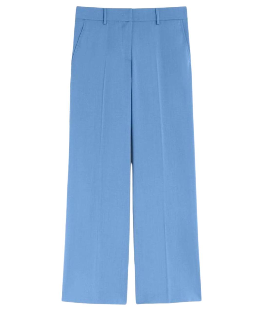 WEEKEND MAX MARA Синие льняные прямые брюки, фото 1