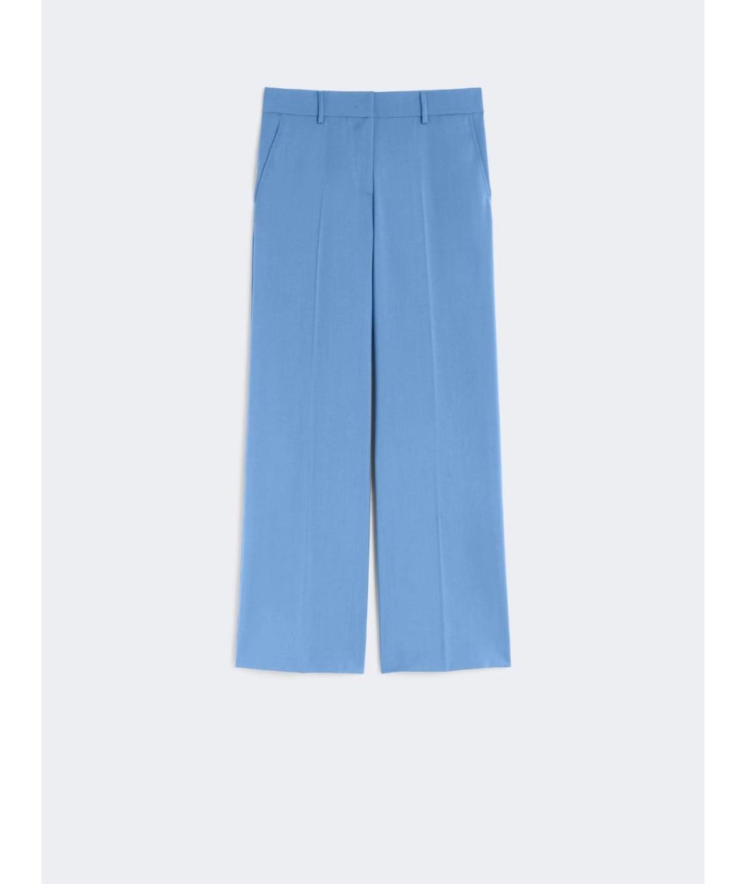 WEEKEND MAX MARA Синие льняные прямые брюки, фото 6
