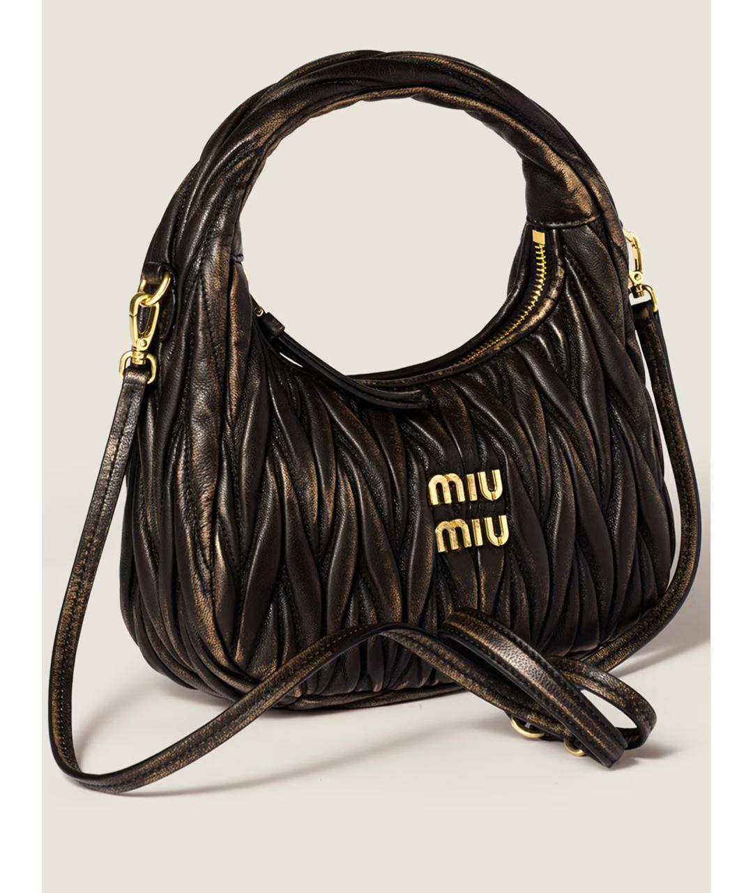 MIU MIU Коричневая кожаная сумка через плечо, фото 2