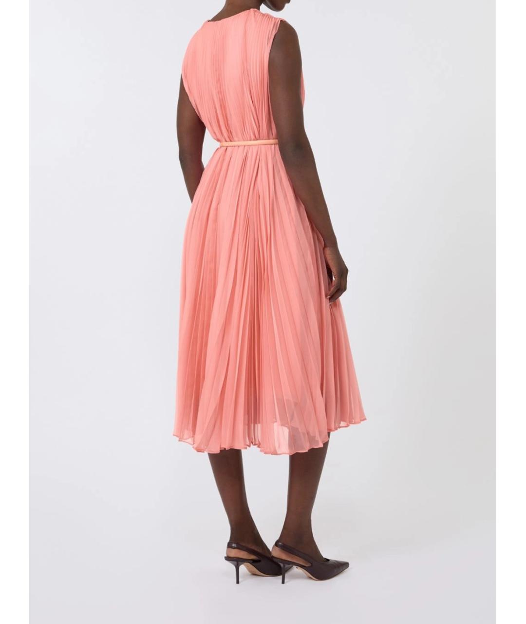 MAX MARA Розовое шелковое повседневное платье, фото 5
