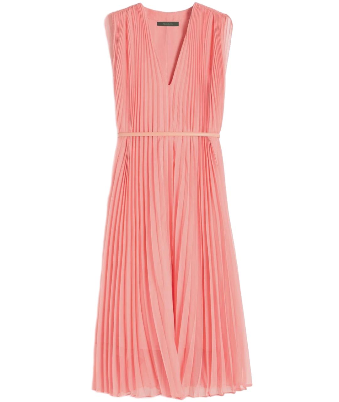MAX MARA Розовое шелковое повседневное платье, фото 1