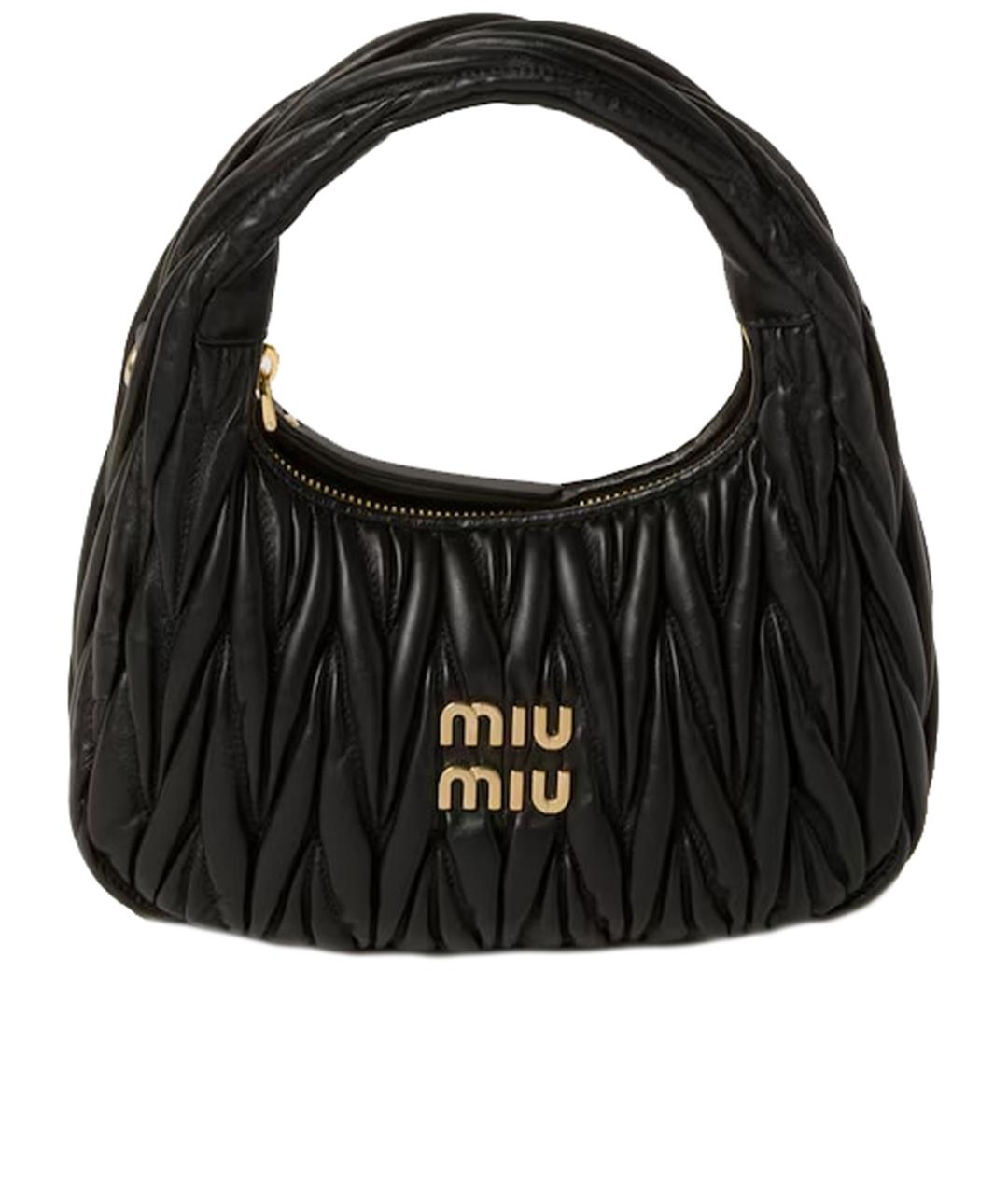 MIU MIU Черная кожаная сумка через плечо, фото 1