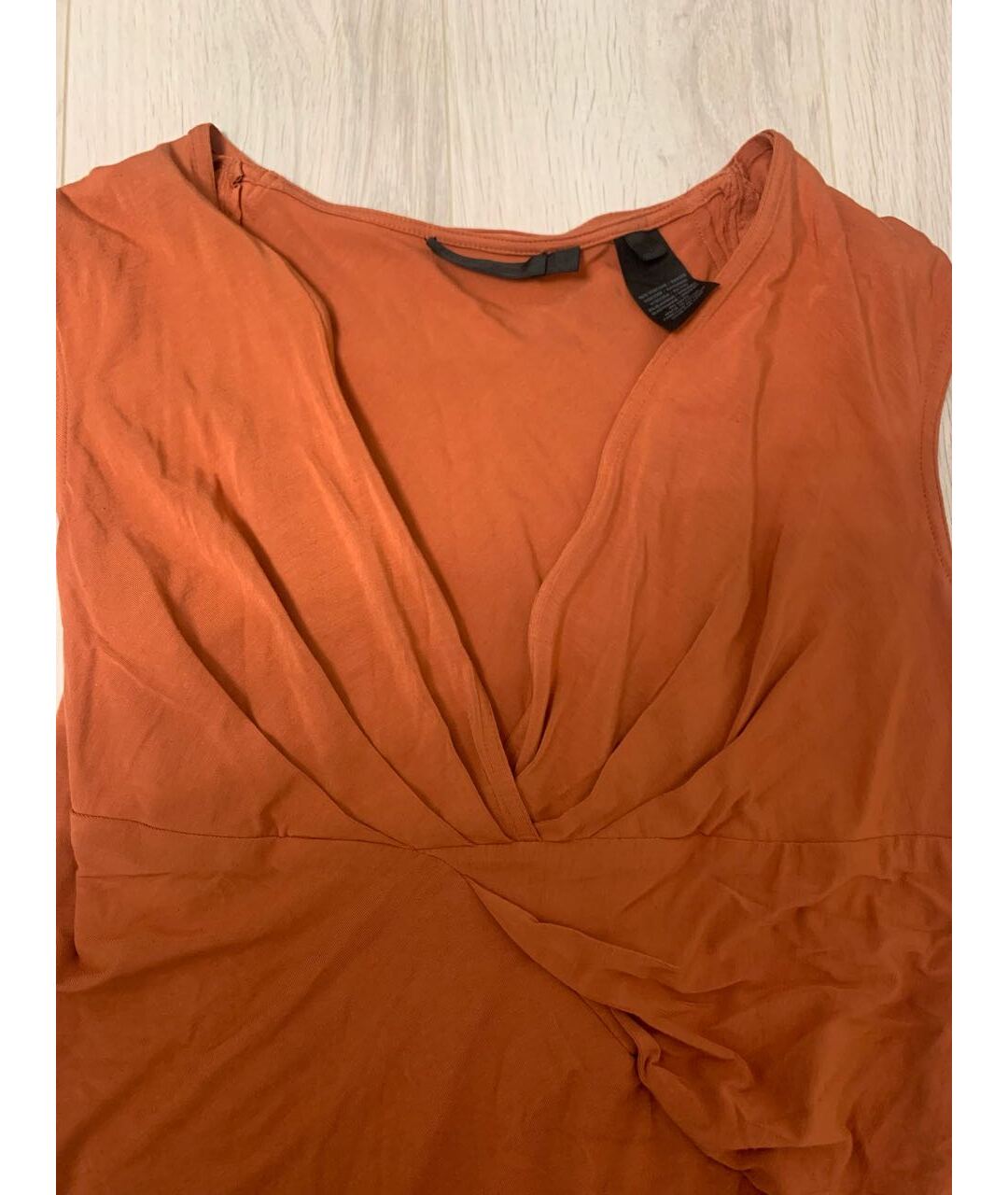 DONNA KARAN Оранжевое вискозное платье, фото 3