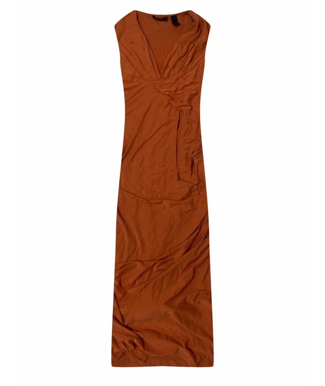 DONNA KARAN Оранжевое вискозное платье, фото 1