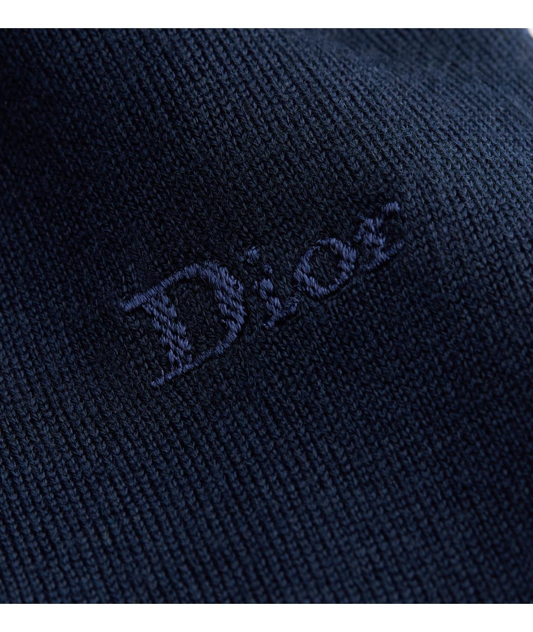 CHRISTIAN DIOR Синие шерстяные прямые брюки, фото 2