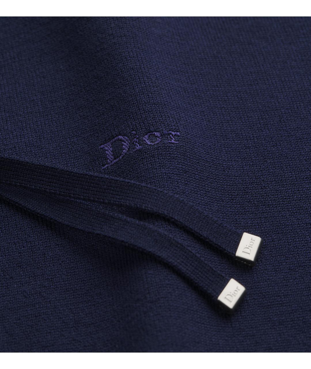 CHRISTIAN DIOR Синий шерстяной кардиган, фото 4