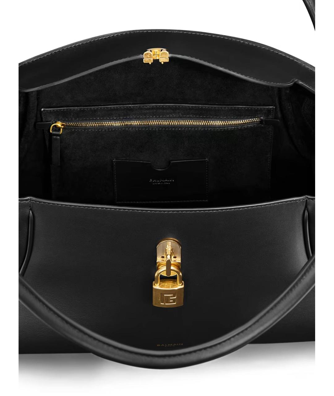BALMAIN Черная кожаная сумка тоут, фото 5