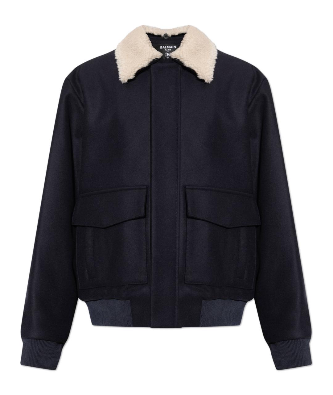 BALMAIN Синяя шерстяная куртка, фото 1