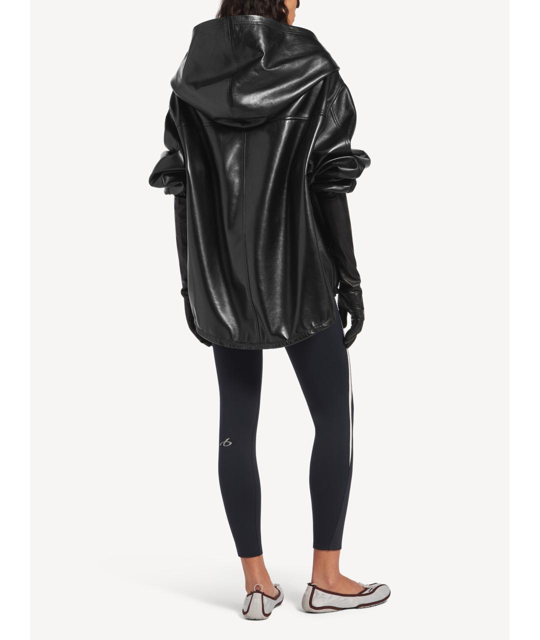 BALENCIAGA Черная кожаная куртка, фото 3