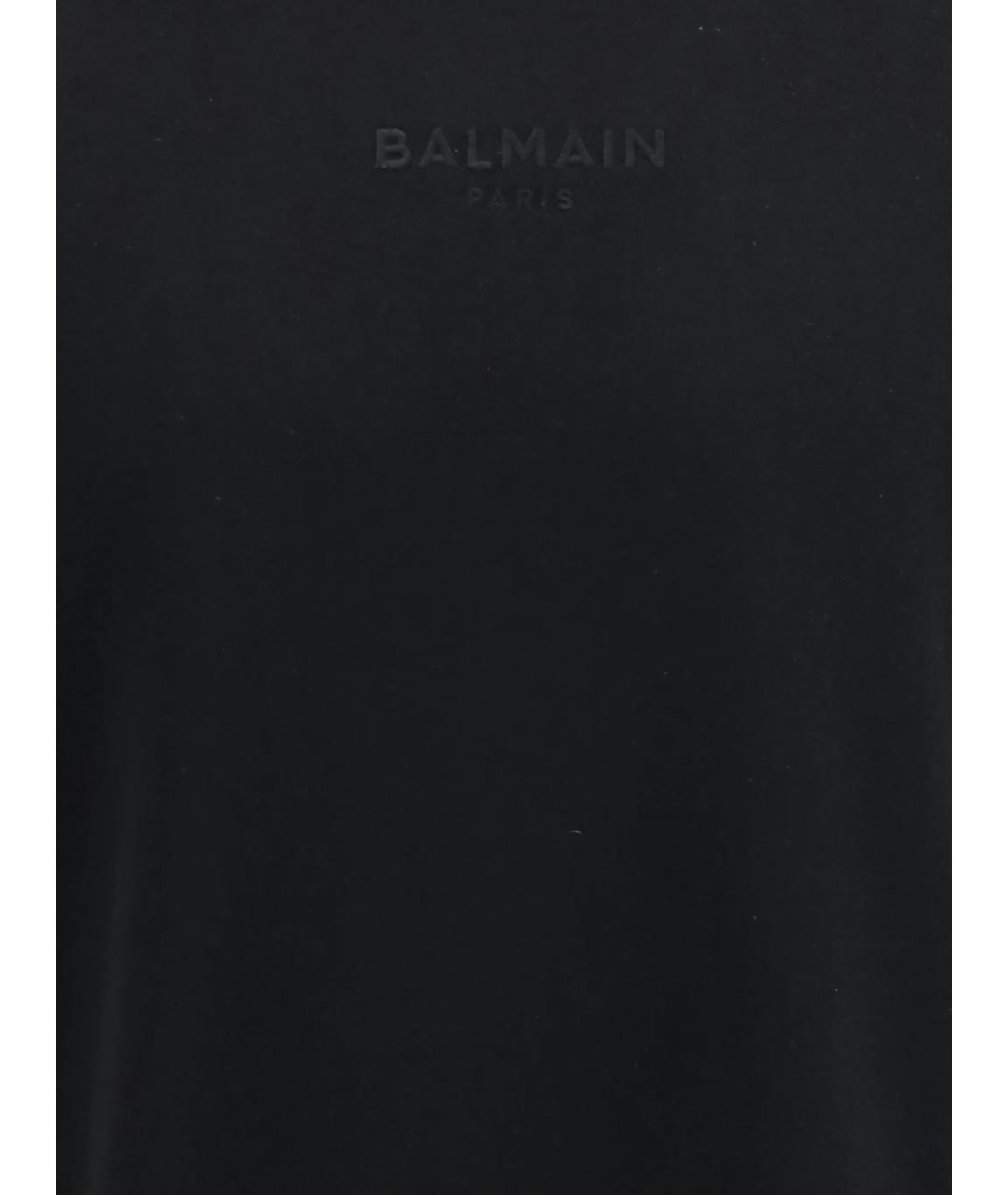 BALMAIN Черная хлопковая футболка, фото 3