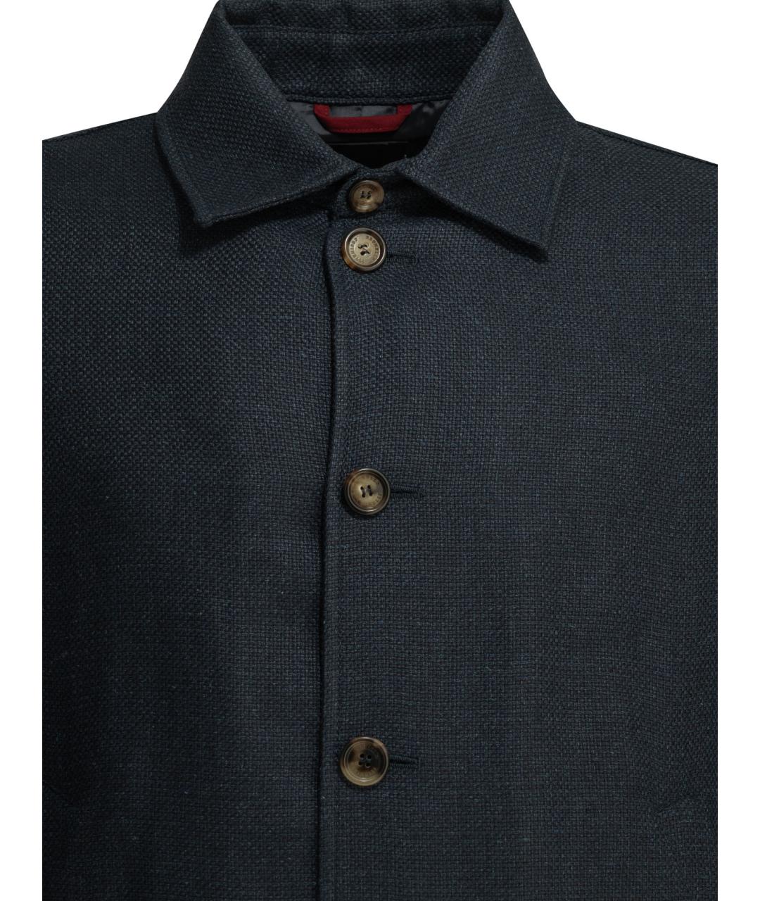 BRUNELLO CUCINELLI Темно-синяя шелковая куртка, фото 3