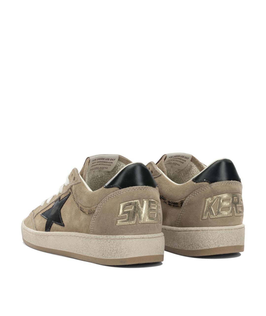 GOLDEN GOOSE Бежевые кожаные кроссовки, фото 4