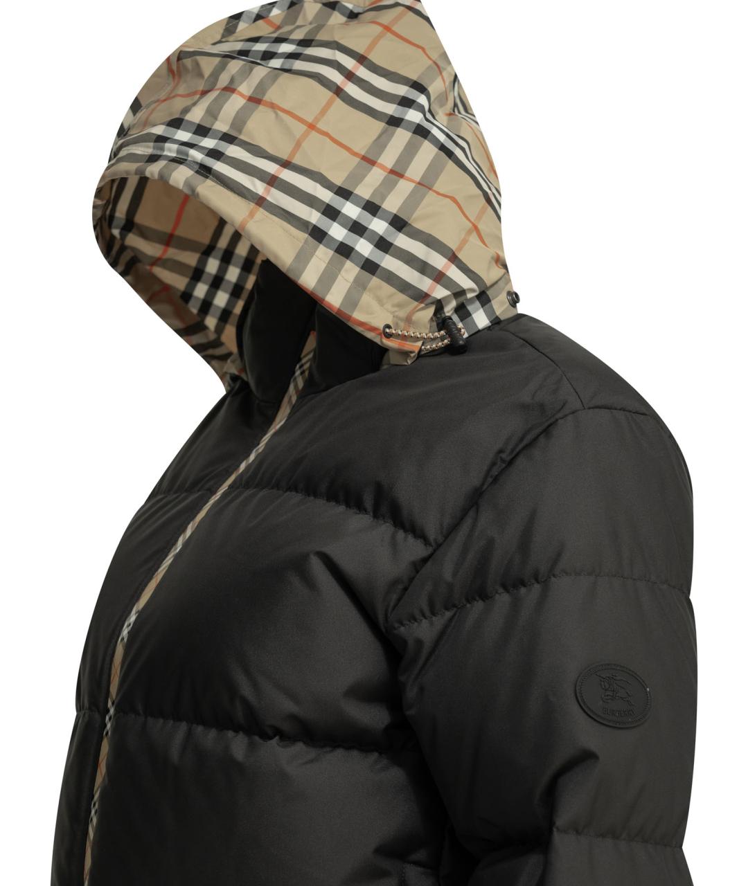 BURBERRY Черный полиэстеровый пуховик, фото 3