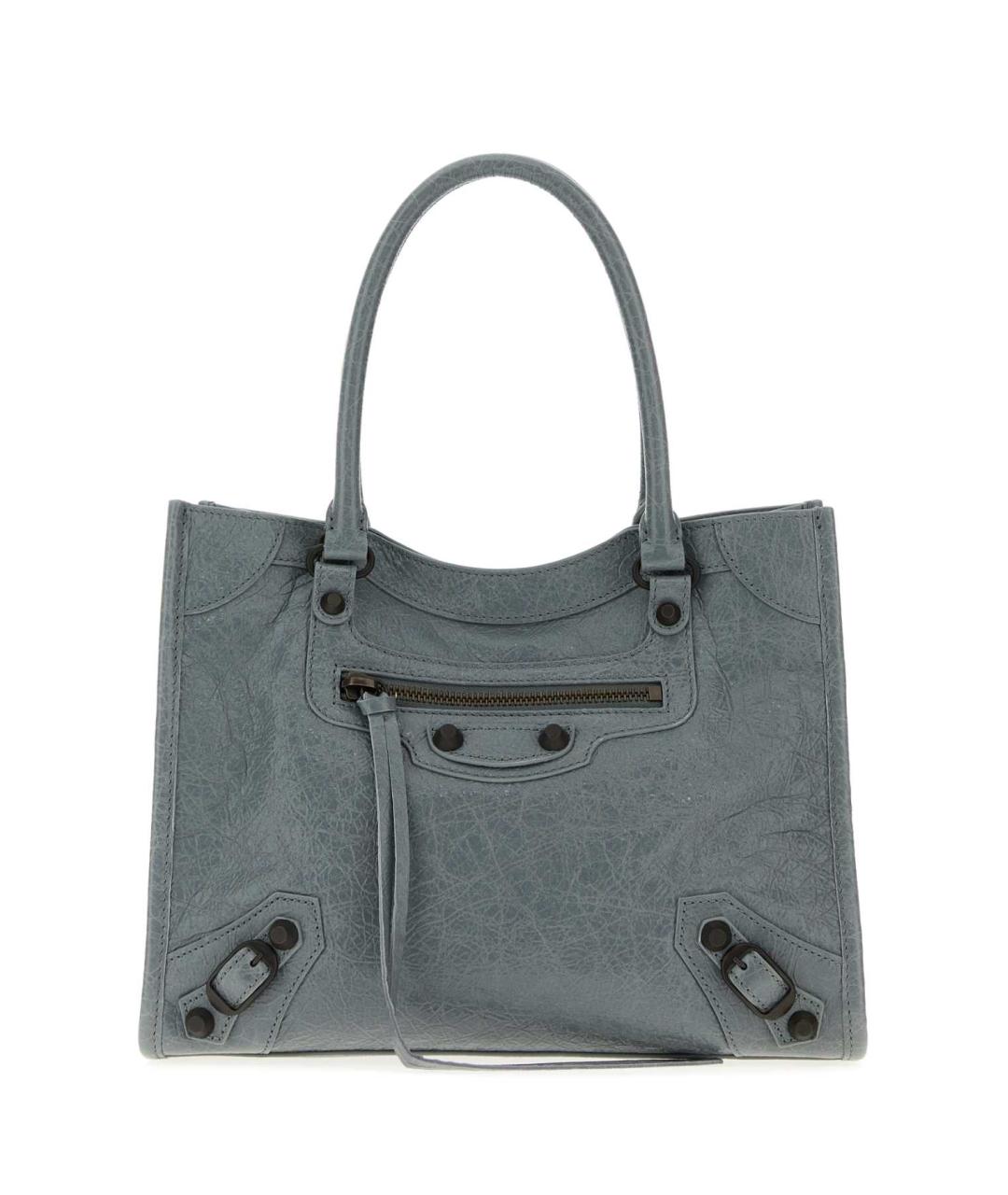 BALENCIAGA Голубая кожаная сумка тоут, фото 1