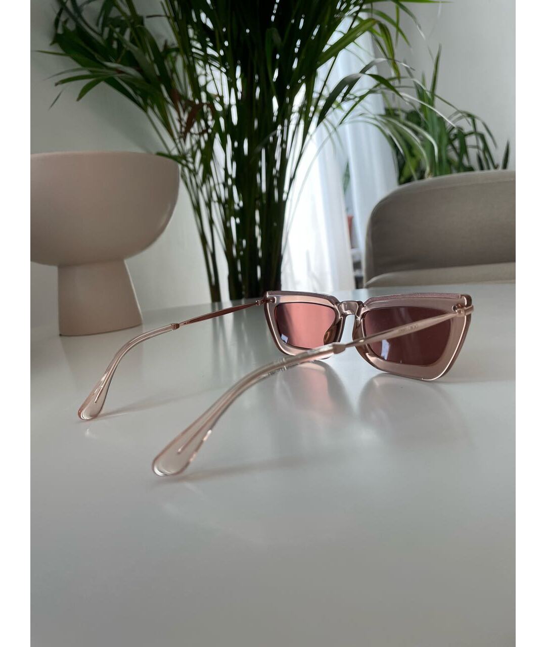 JIMMY CHOO Розовые пластиковые солнцезащитные очки, фото 3