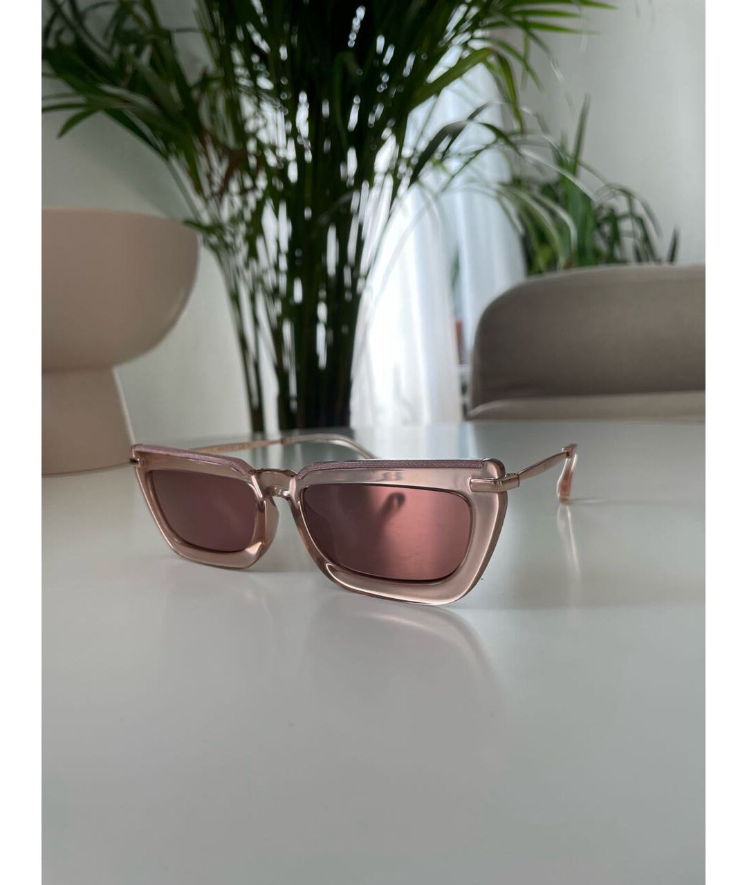 JIMMY CHOO Розовые пластиковые солнцезащитные очки, фото 2