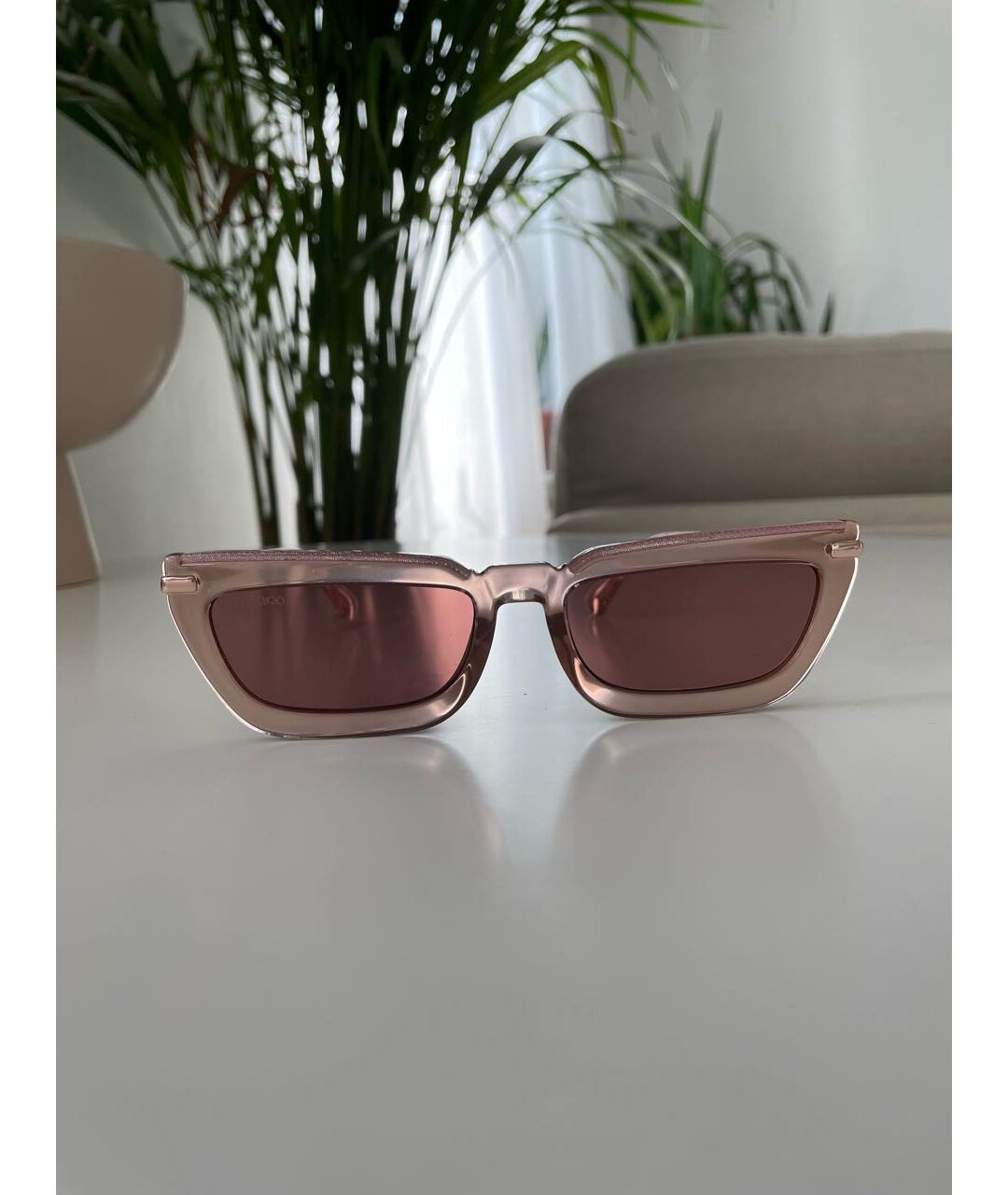 JIMMY CHOO Розовые пластиковые солнцезащитные очки, фото 7